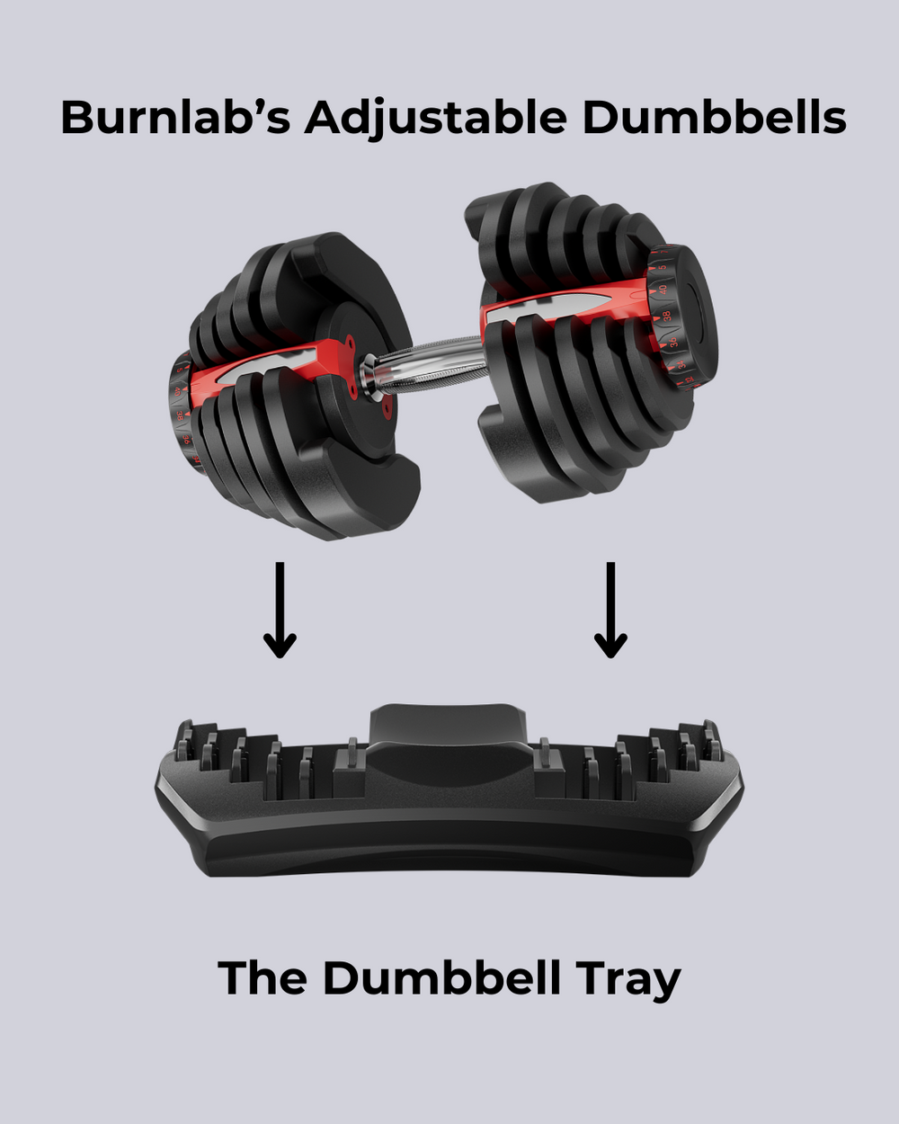 Burnlab Edge Plus Adjustable Dumbbells With Tray