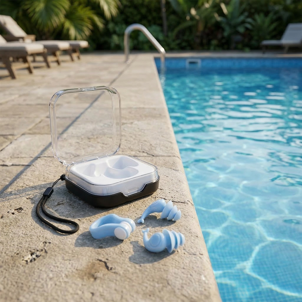 Swim Earplugs & Nose Clip Set For A Comfortable Swim