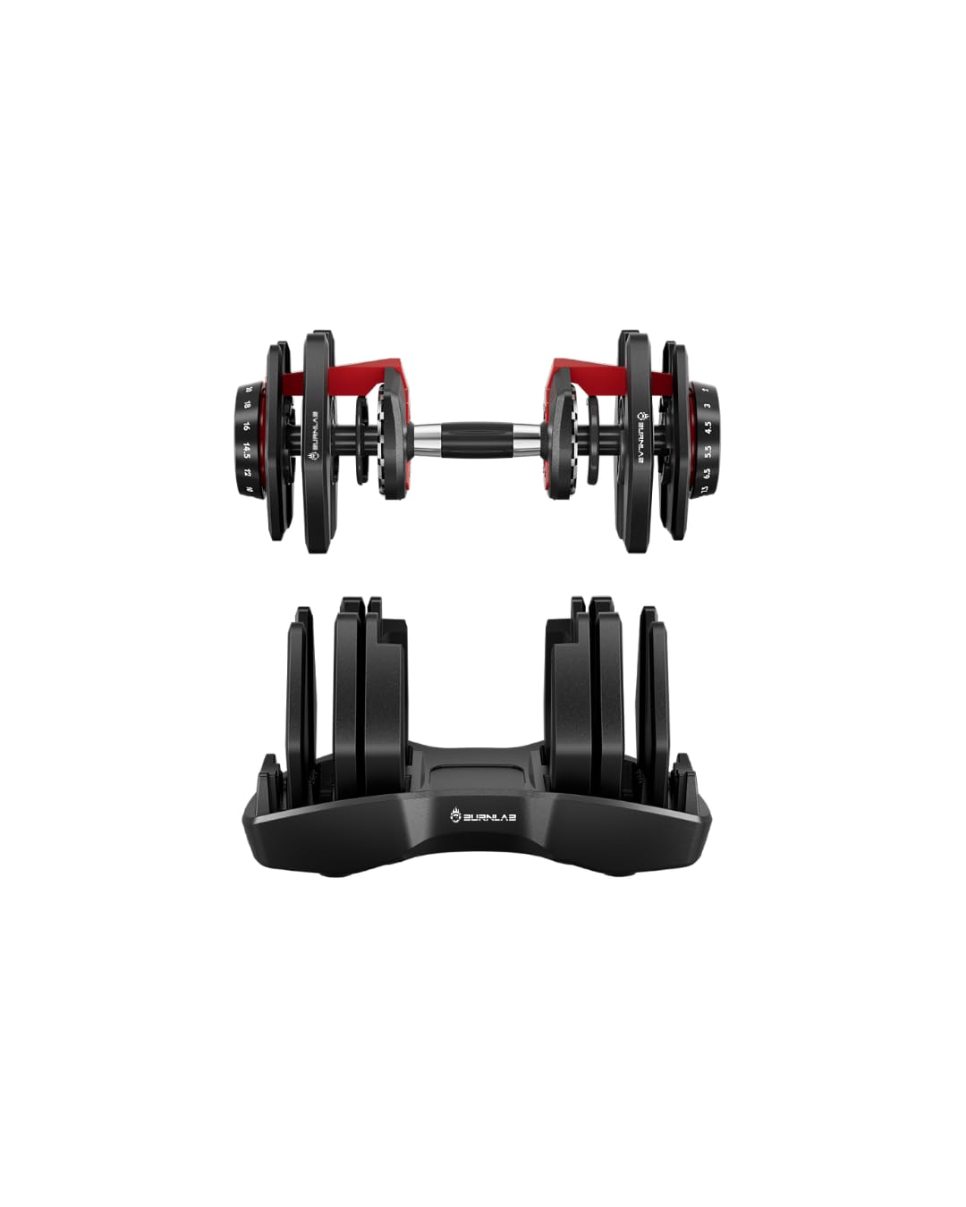 Burnlab Edge Plus Adjustable Dumbbells (2-22 kg)