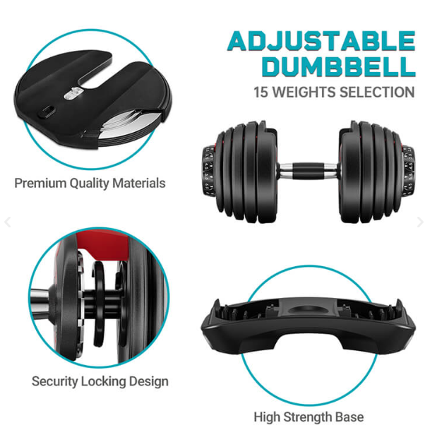 Burnlab Edge Plus Adjustable Dumbbells With Tray