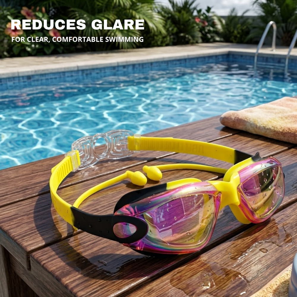Kids Mirrored-Lens Swimming Goggles for Reduced Glare