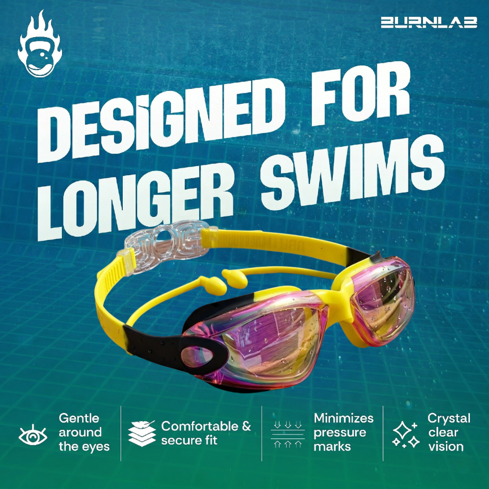 Kids Mirrored-Lens Swimming Goggles for Reduced Glare