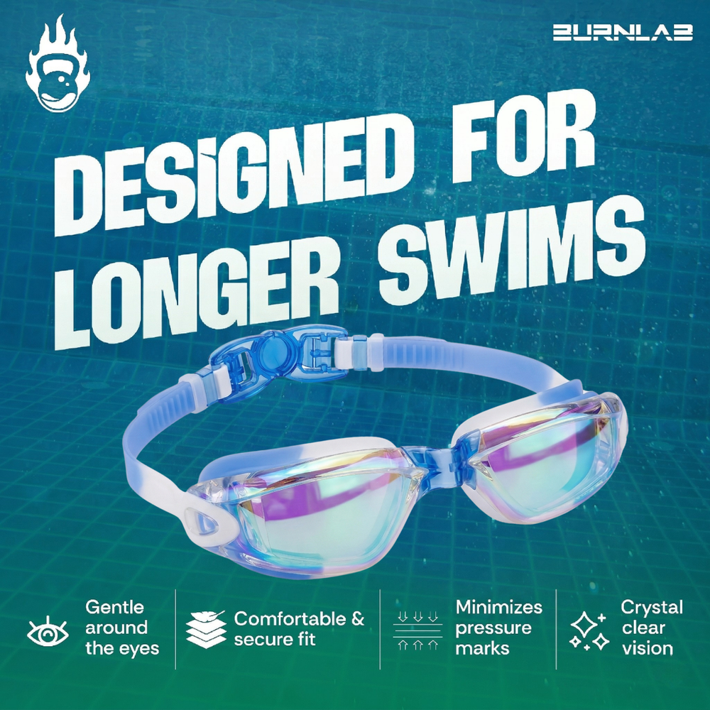 Kids Mirrored-Lens Swimming Goggles for Reduced Glare