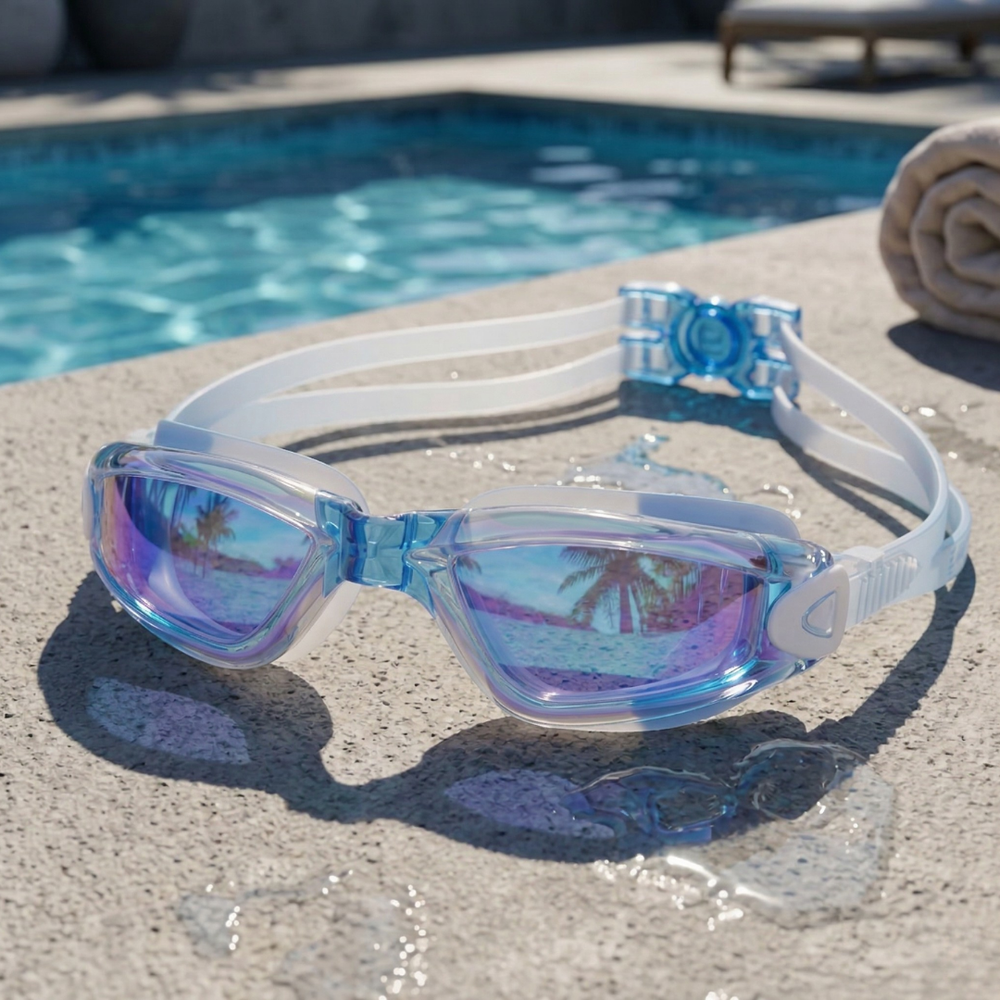 Kids Mirrored-Lens Swimming Goggles for Reduced Glare