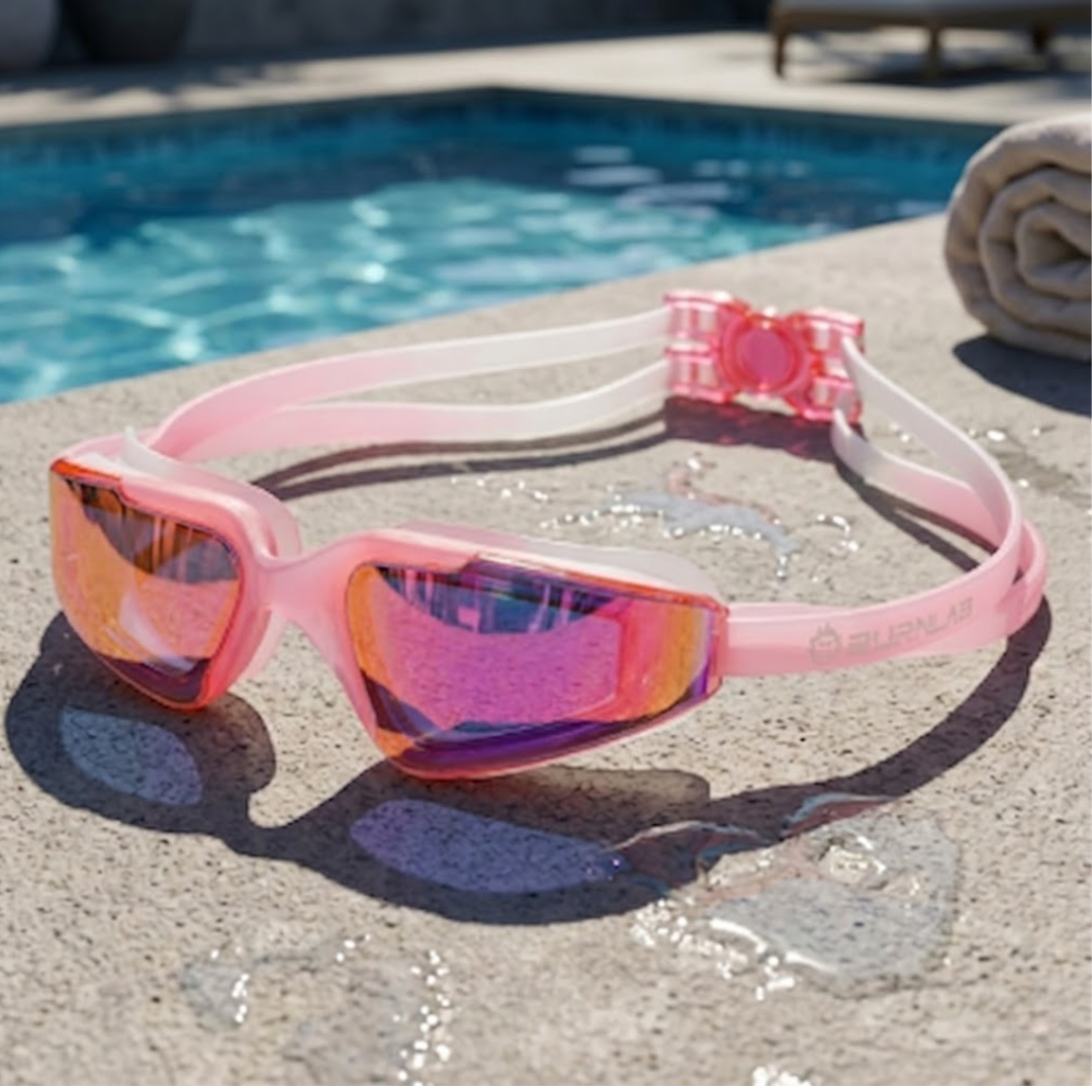 Kids Mirrored-Lens Swimming Goggles for Reduced Glare