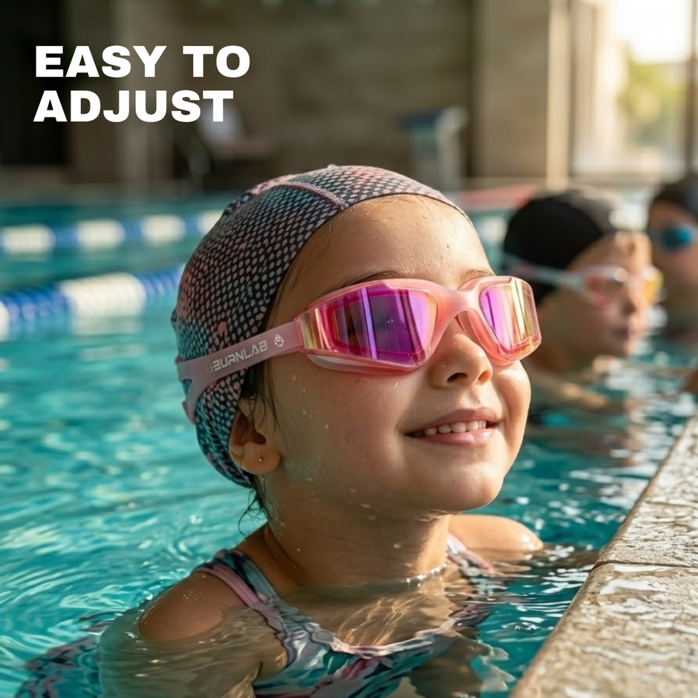 Kids Mirrored-Lens Swimming Goggles for Reduced Glare