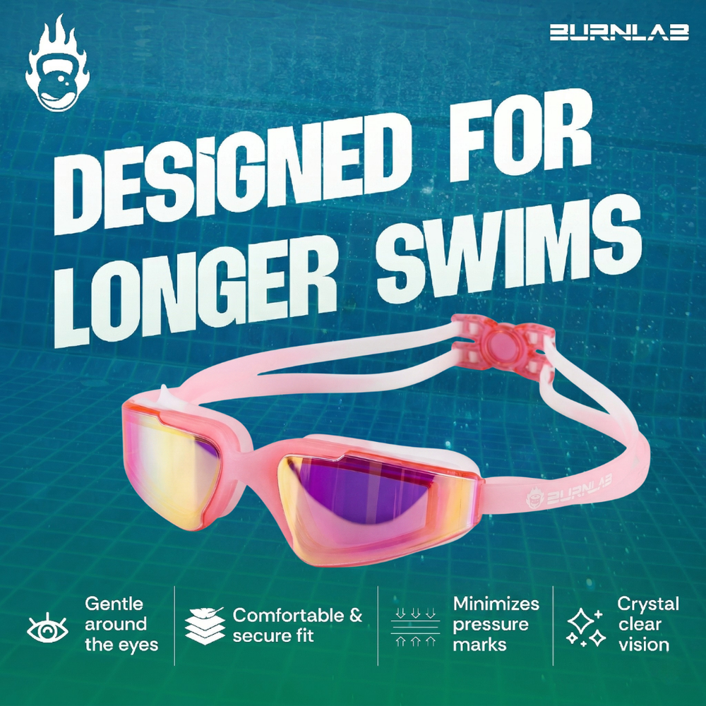 Kids Mirrored-Lens Swimming Goggles for Reduced Glare