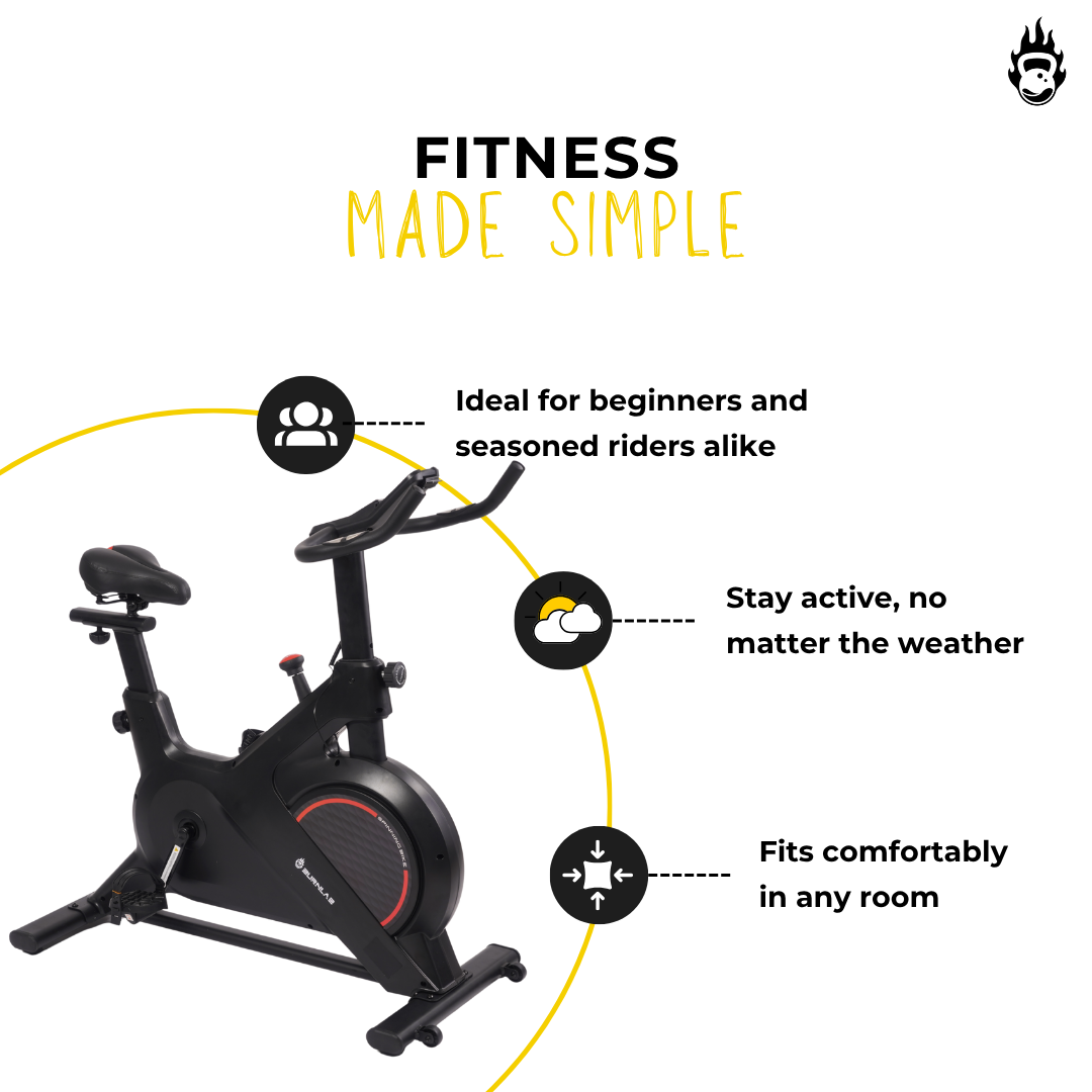 Burnlab RideMax Spin Bike - 6KG Flywheel