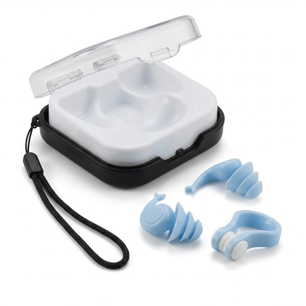 Swim Earplugs & Nose Clip Set For A Comfortable Swim