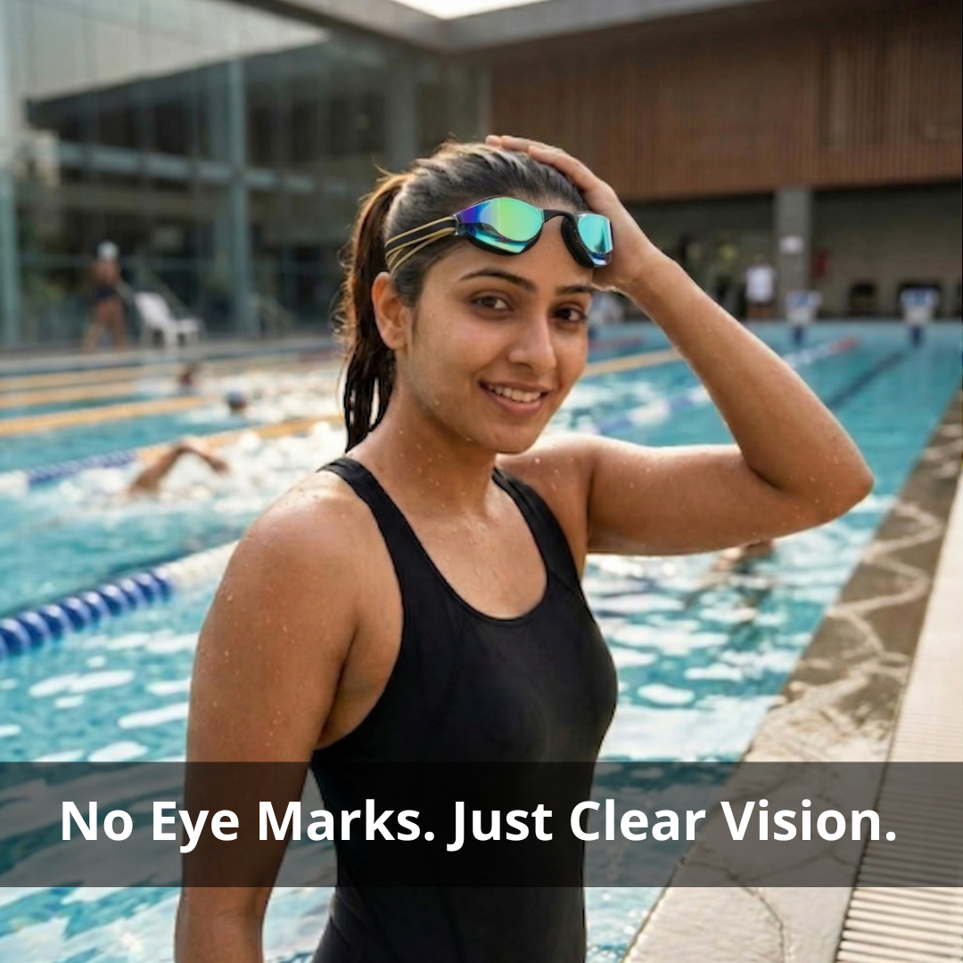 Adults Mirrored-Lens Swimming Goggles for Reduced Glare