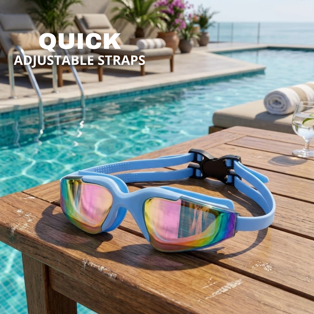 Adults Mirrored-Lens Swimming Goggles for Reduced Glare