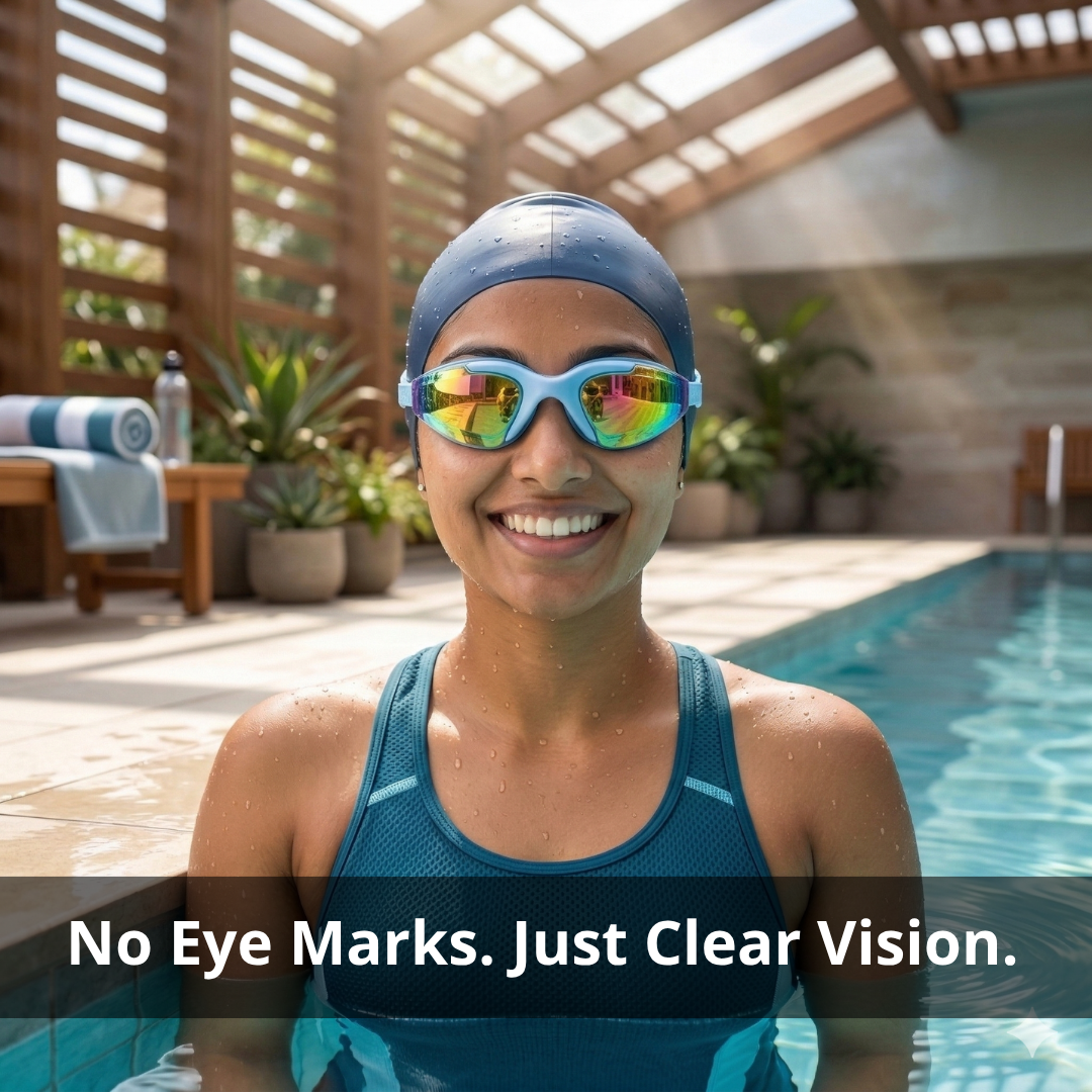 Adults Mirrored-Lens Swimming Goggles for Reduced Glare
