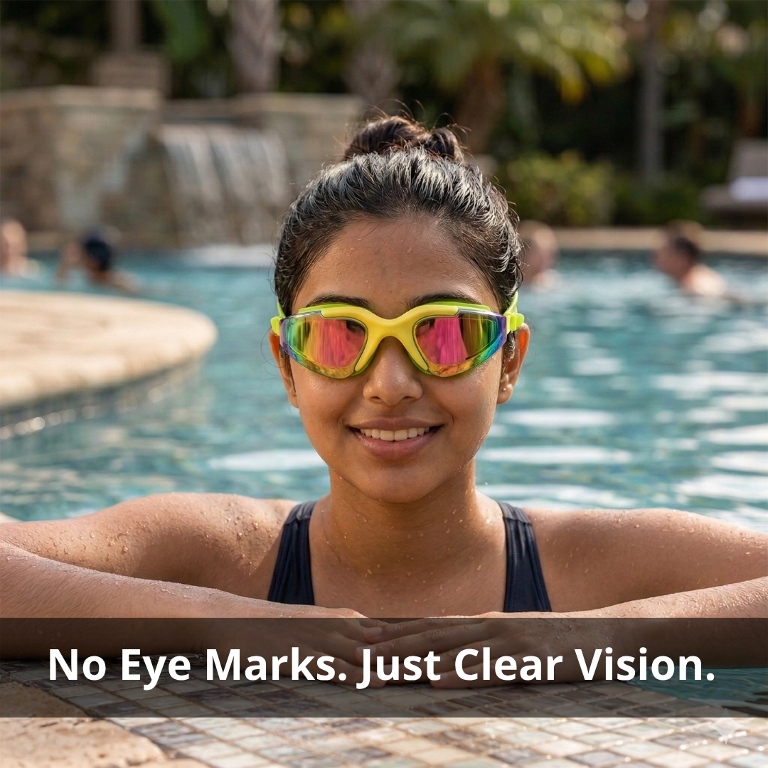 Adults Mirrored-Lens Swimming Goggles for Reduced Glare