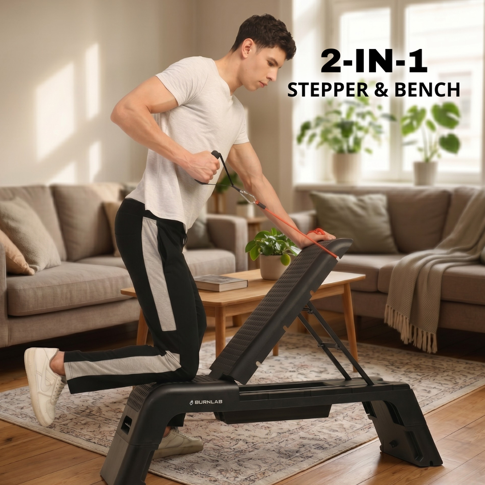 Burnlab StepPro: 2-in-1 Stepper & Workout Bench