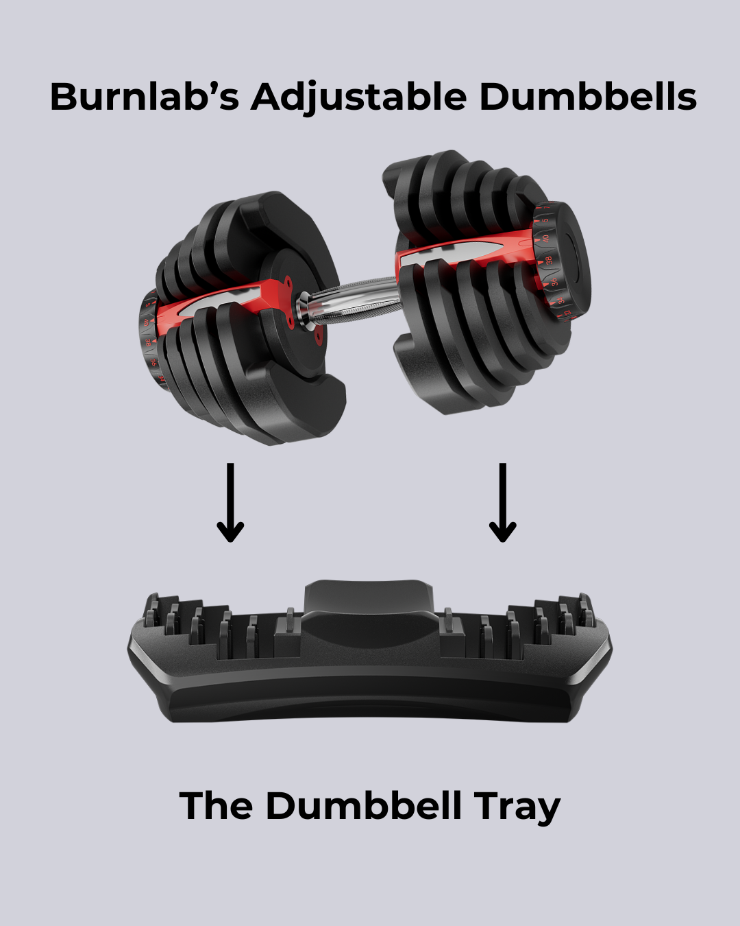 Adjustable Dumbbells Set with Tray