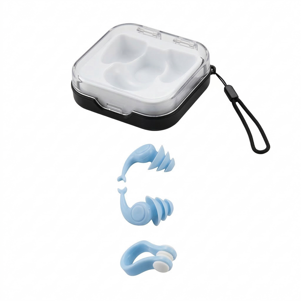 Swim Earplugs & Nose Clip Set For A Comfortable Swim