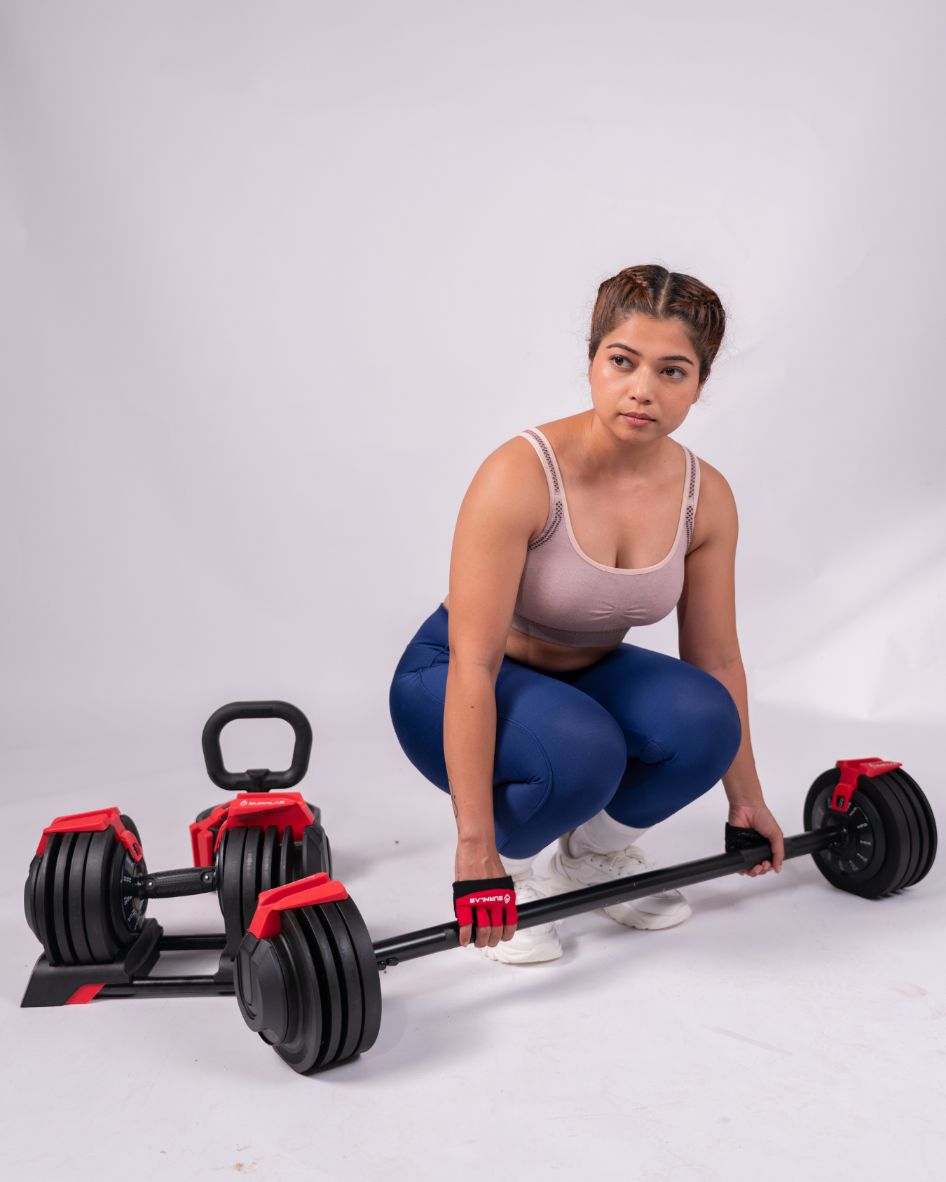 Burnlab Shift 3-in-1 Weight Training Kit - Converts to Dumbbell, Kettlebell & Barbell