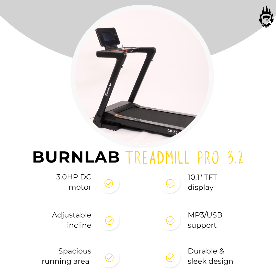 Burnlab Treadmill Pro 3.2 - 15% incline, 10.1" TFT Screen