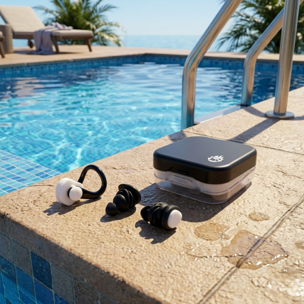 Swim Earplugs & Nose Clip Set For A Comfortable Swim For Adults