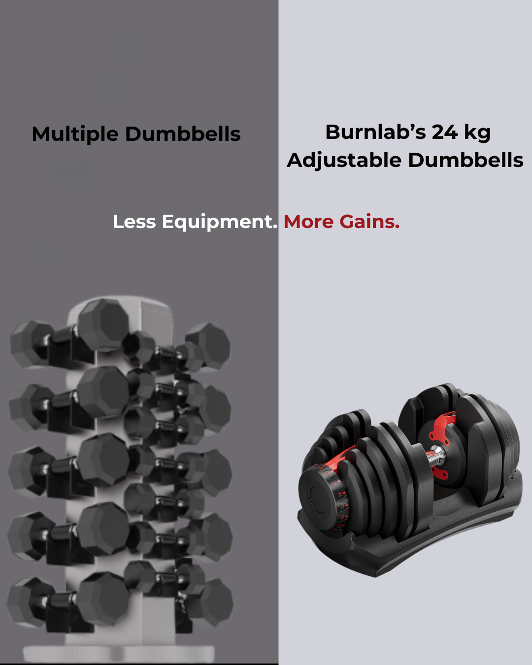 Adjustable Dumbbells Set with Tray