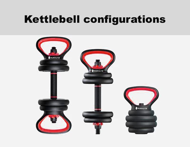Burnlab 6 in 1 Multifunctional Weight Training Kit - Dumbbells, Kettlebells and Barbells in 1