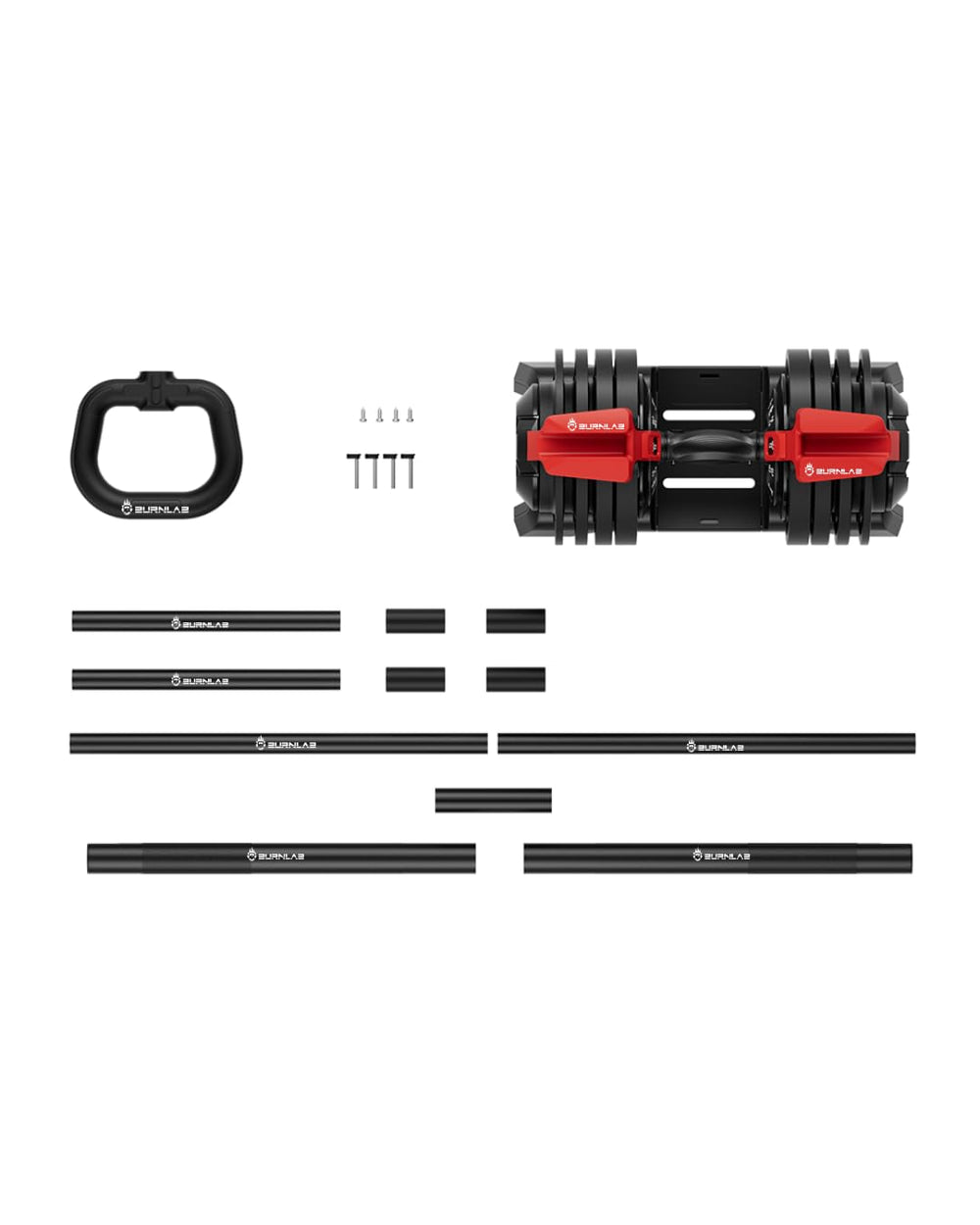 Burnlab Shift 3-in-1 Weight Training Kit - Converts to Dumbbell, Kettlebell & Barbell
