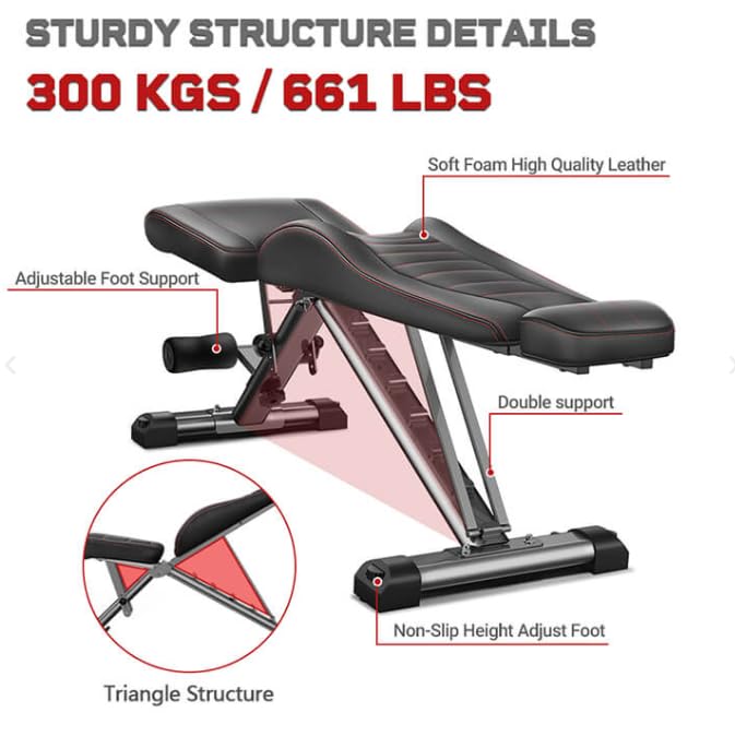 Heavy duty adjustable workout bench