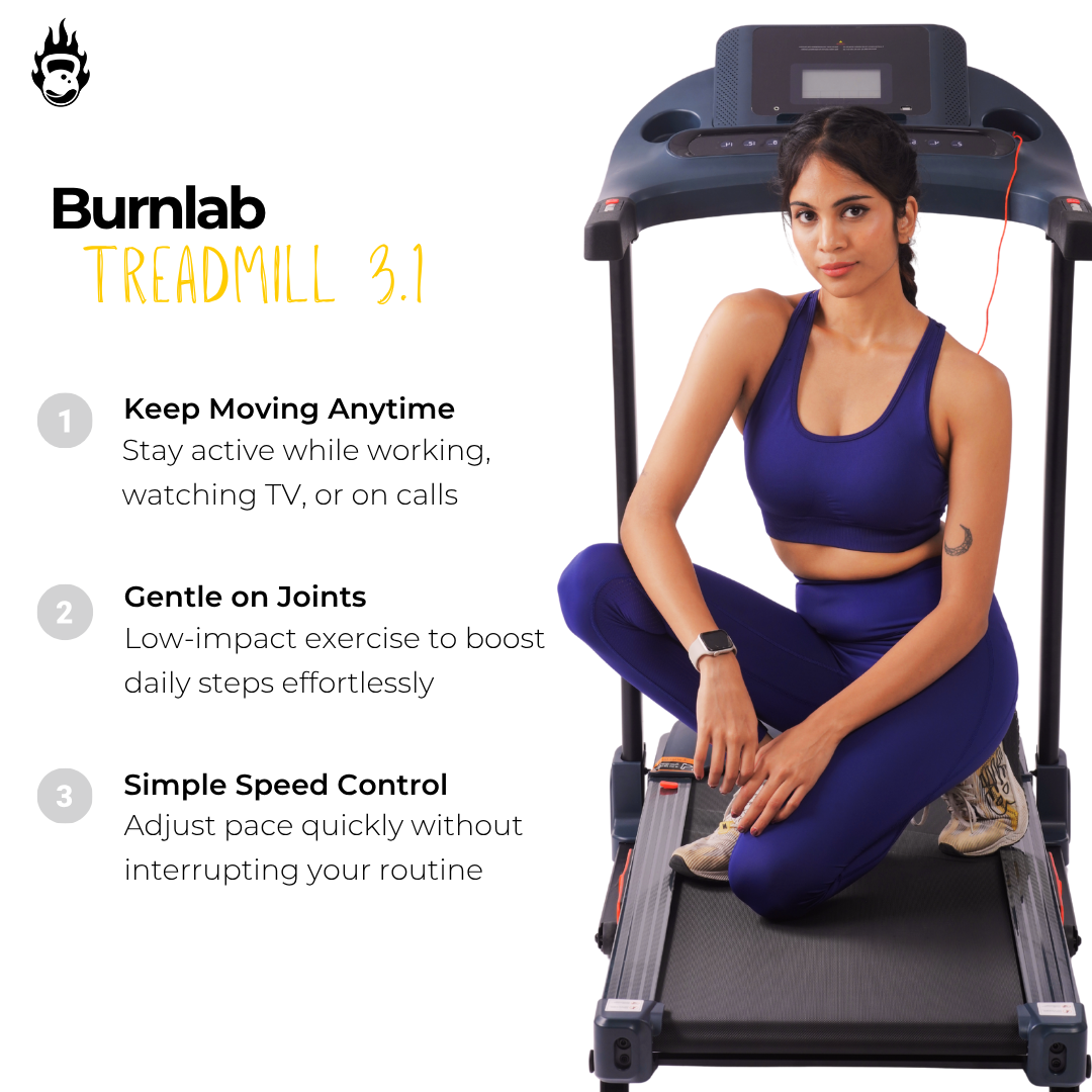 Burnlab Treadmill 3.1 - 2.5HP, 5” LCD