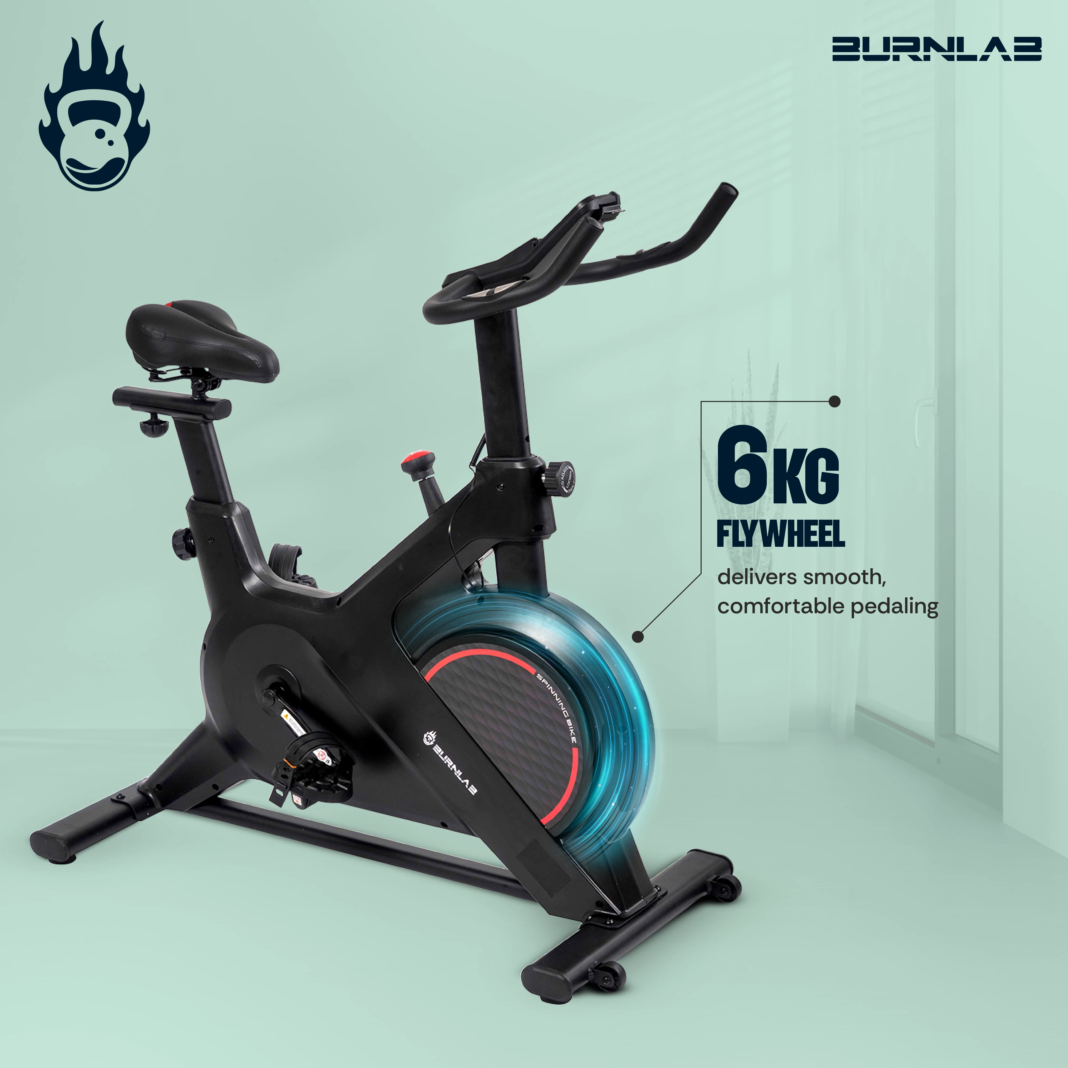 Burnlab RideMax Spin Bike - 6KG Flywheel