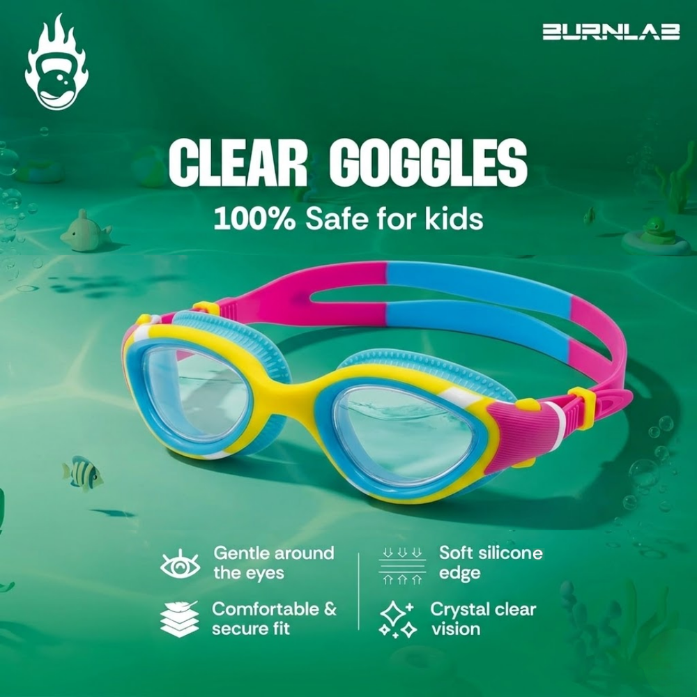 Clear-Lens Swimming Goggles for Clear, Confident Swims for Kids
