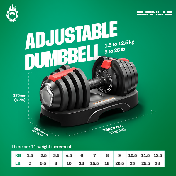 Burnlab Axis Plus Adjustable Dumbbells