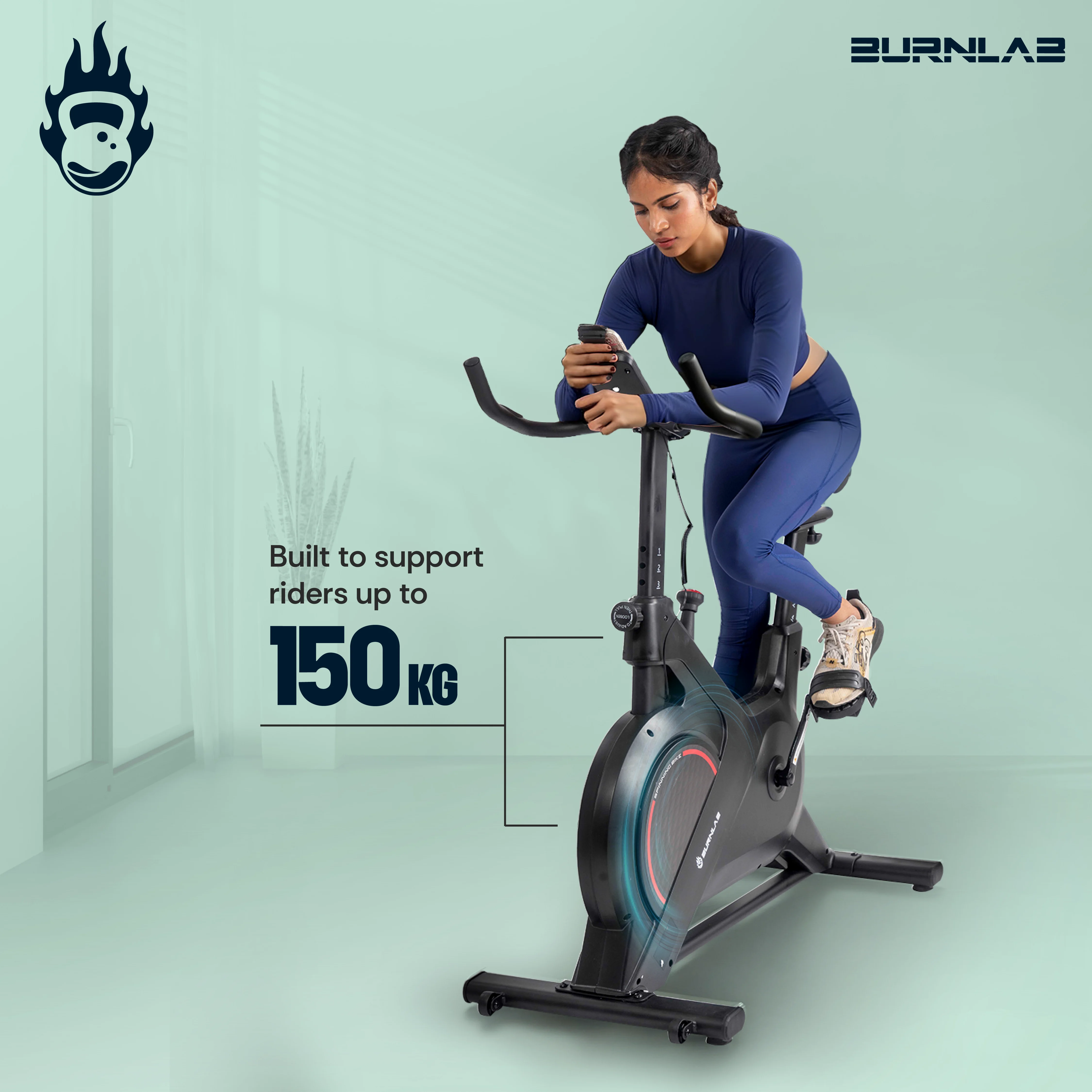 Burnlab RideMax Spin Bike - 6KG Flywheel