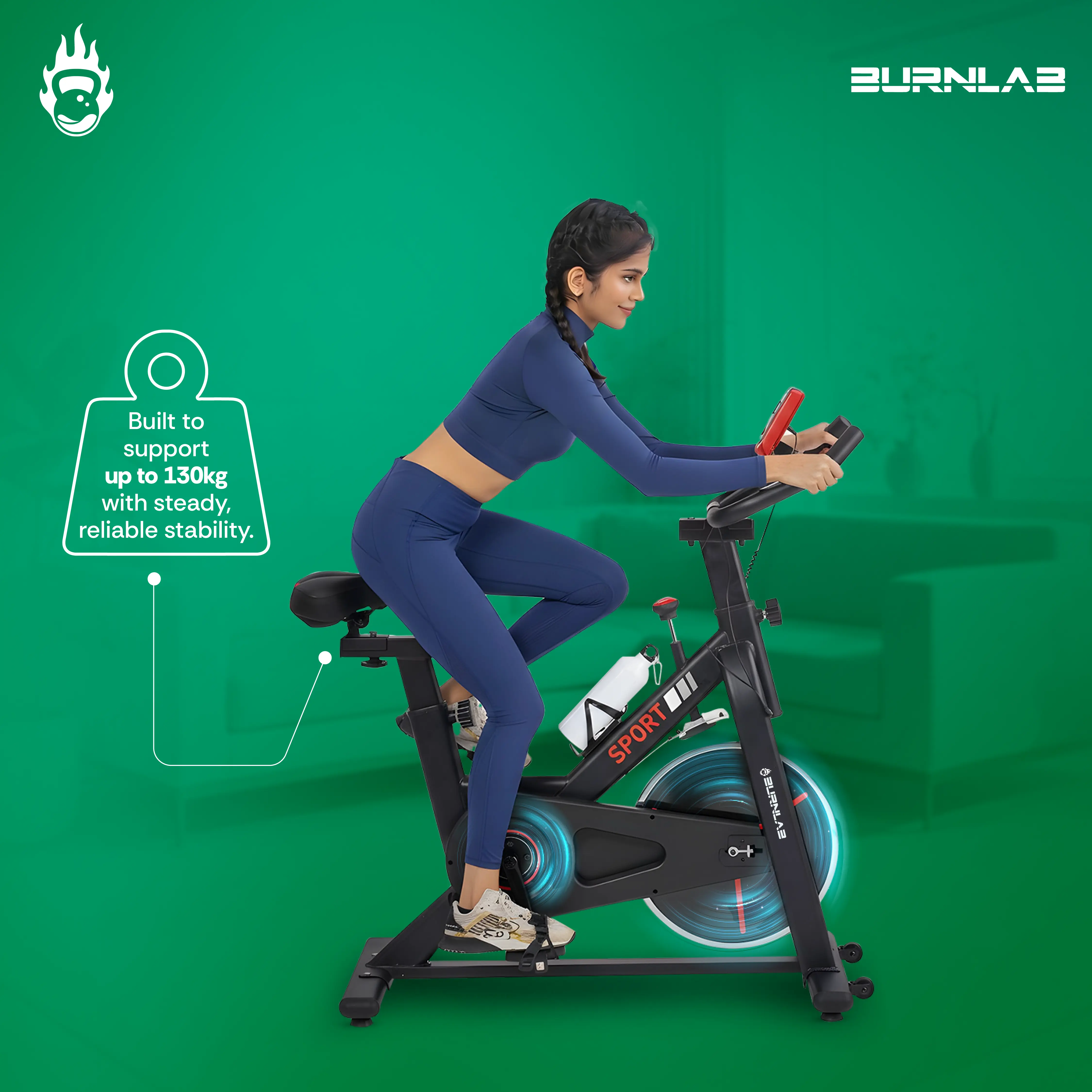 Burnlab CoreSpin Spin Bike - 6KG Flywheel