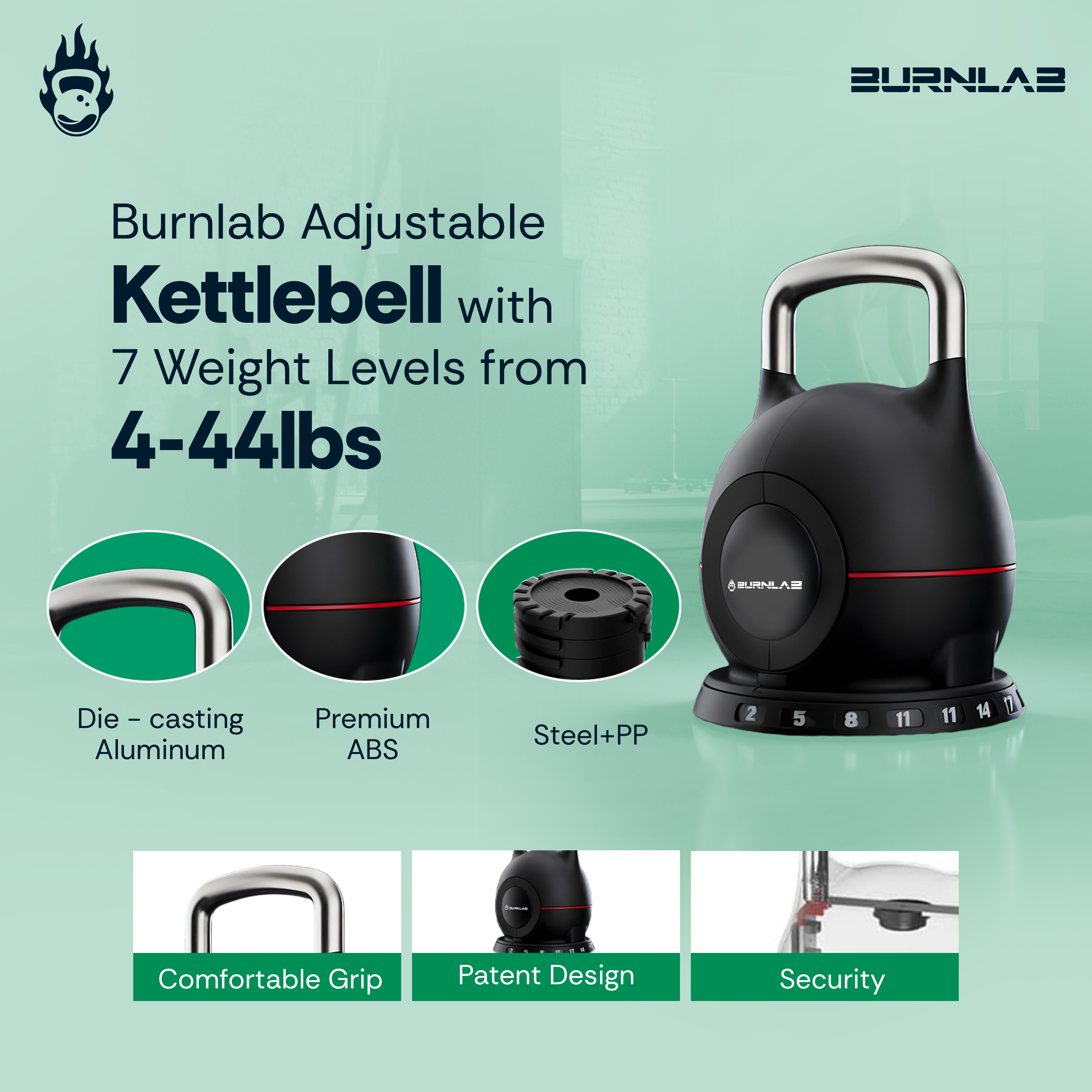 Burnlab Dome Adjustable Kettlebell