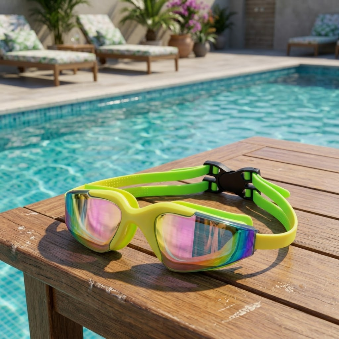 Adults Mirrored-Lens Swimming Goggles for Reduced Glare