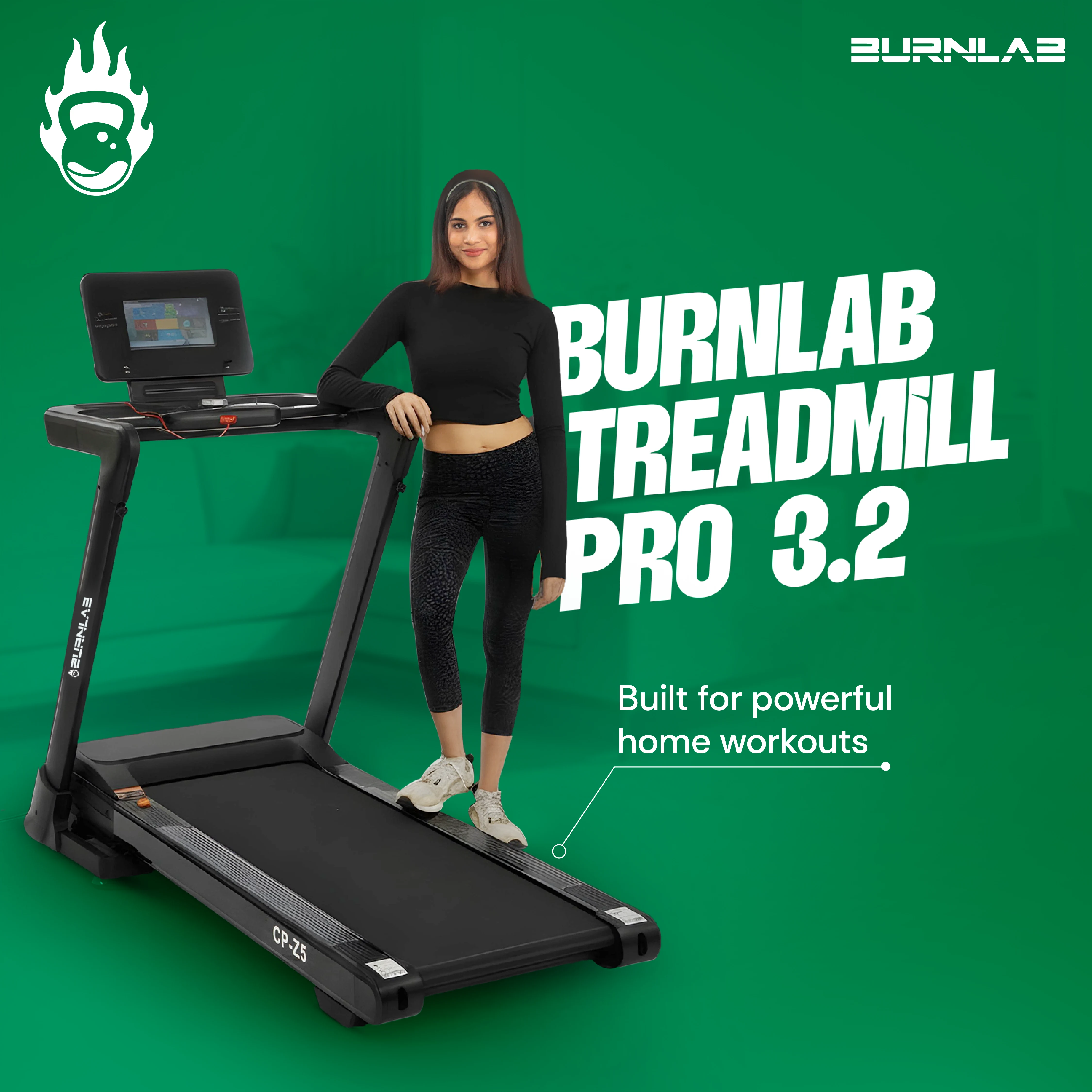 Burnlab Treadmill Pro 3.2 - 15% incline, 10.1" TFT Screen