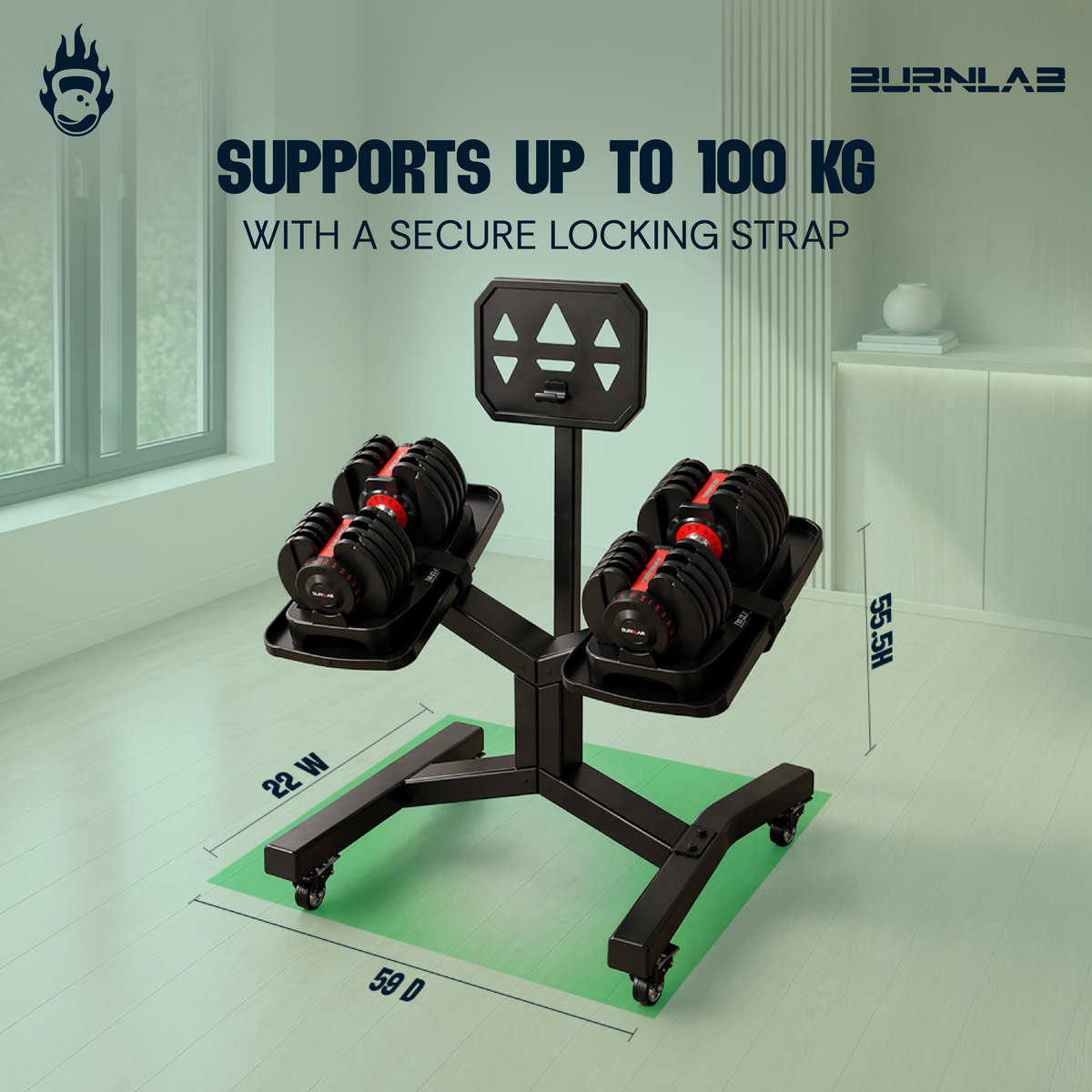 Burnlab Adjustable dumbbell Stand