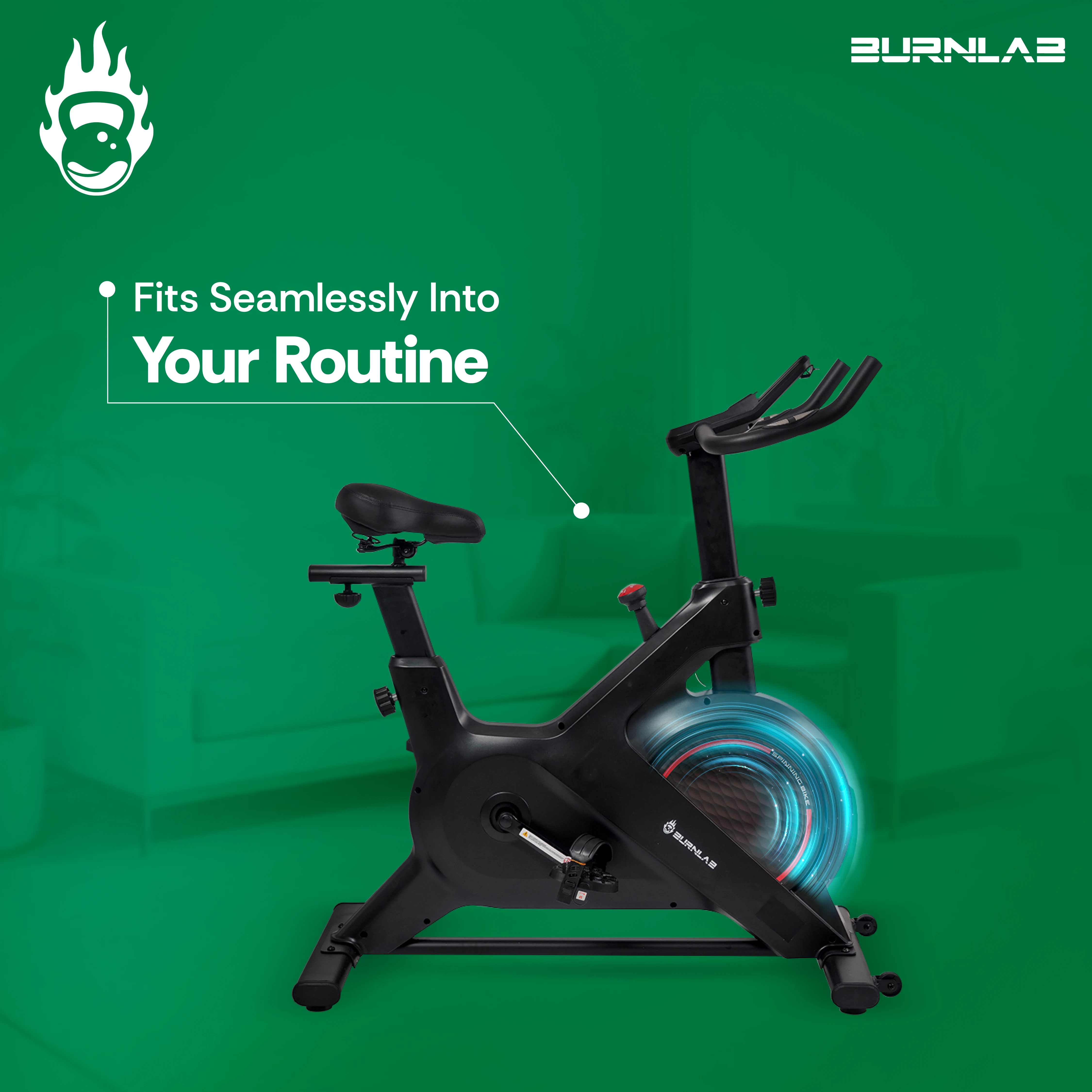 Burnlab RideMax Spin Bike - 6KG Flywheel