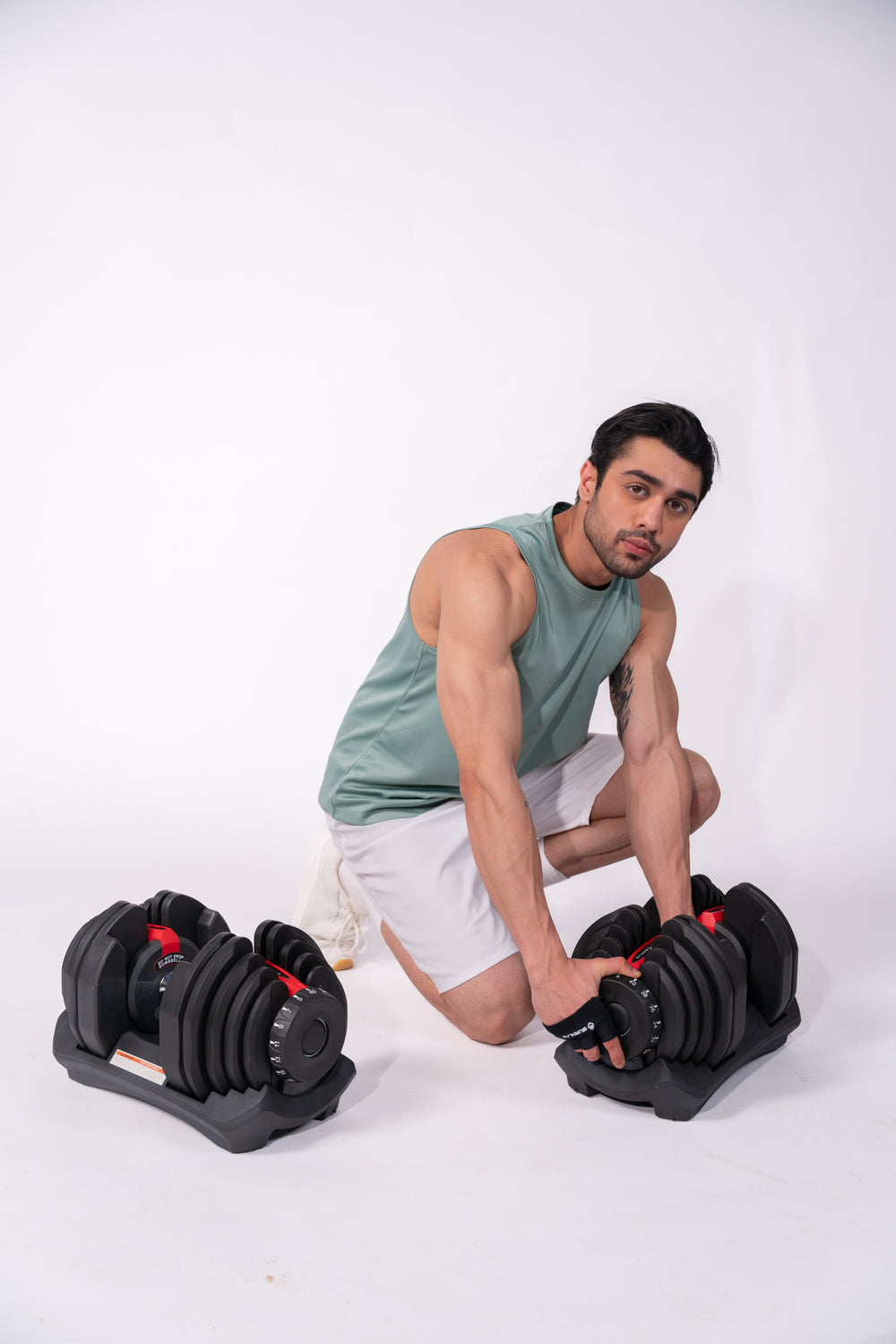 Burnlab Edge Plus Adjustable Dumbbells With Tray