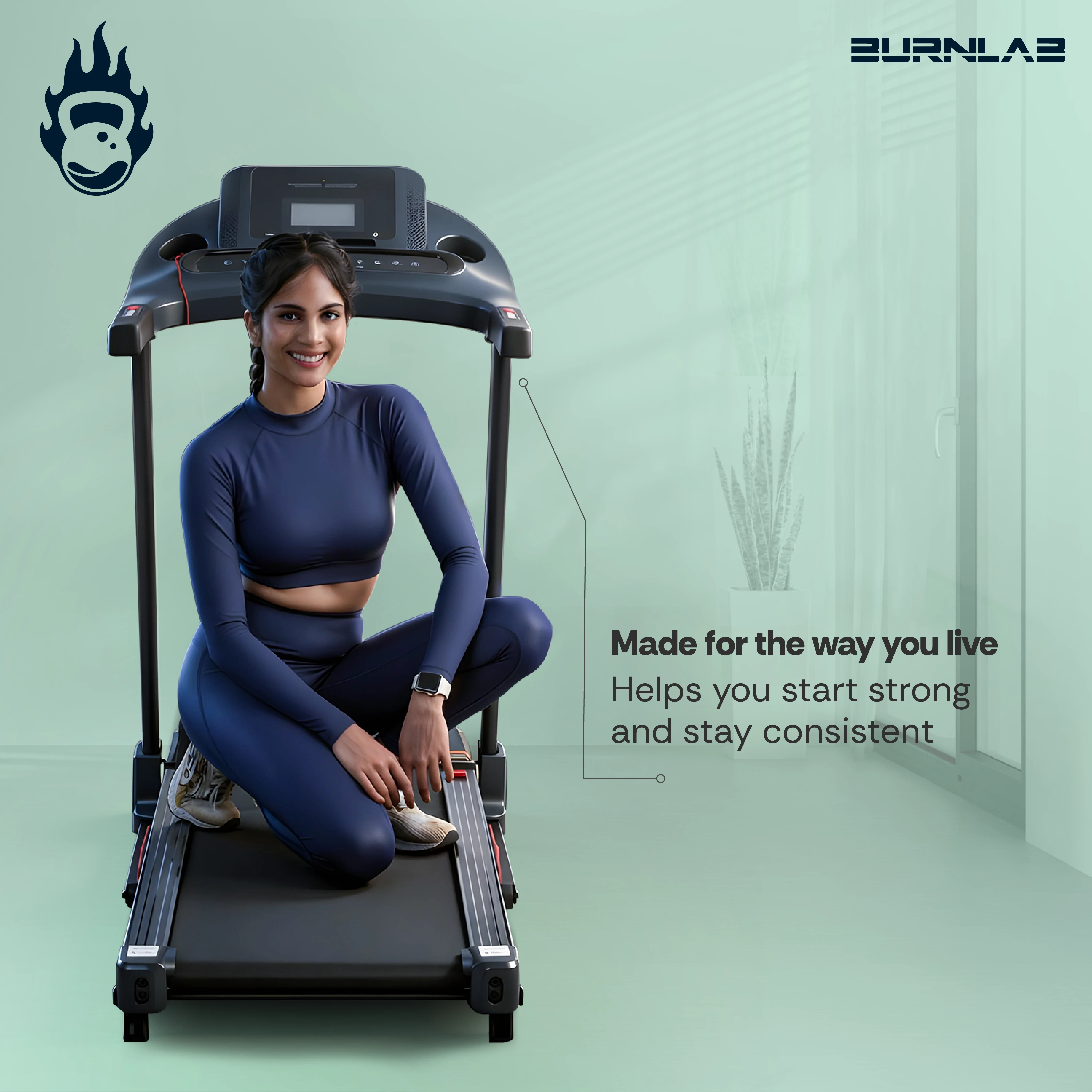 Burnlab Treadmill 3.1 - 2.5HP, 5” LCD