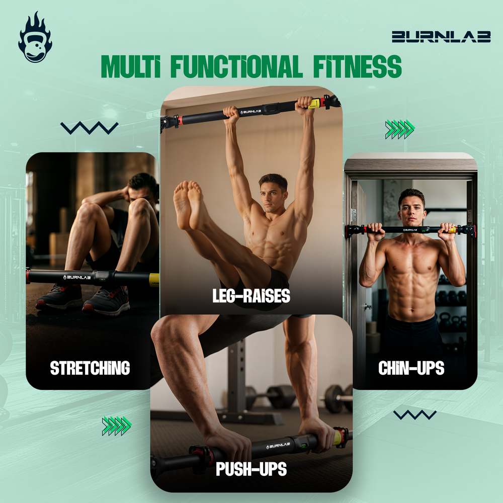Burnlab CoreLift: Adjustable Doorway Pull-Up Bar