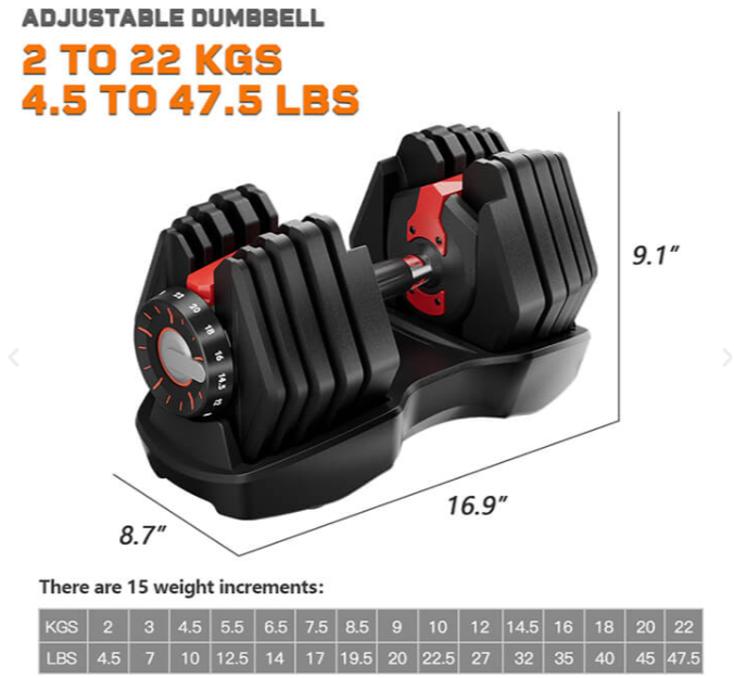 Adjustable Dumbbell - 22 kgs