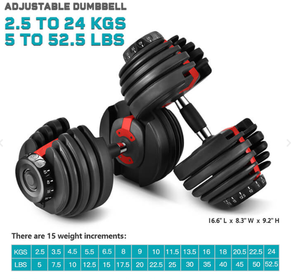 Burnlab Edge Plus Adjustable Dumbbells With Tray