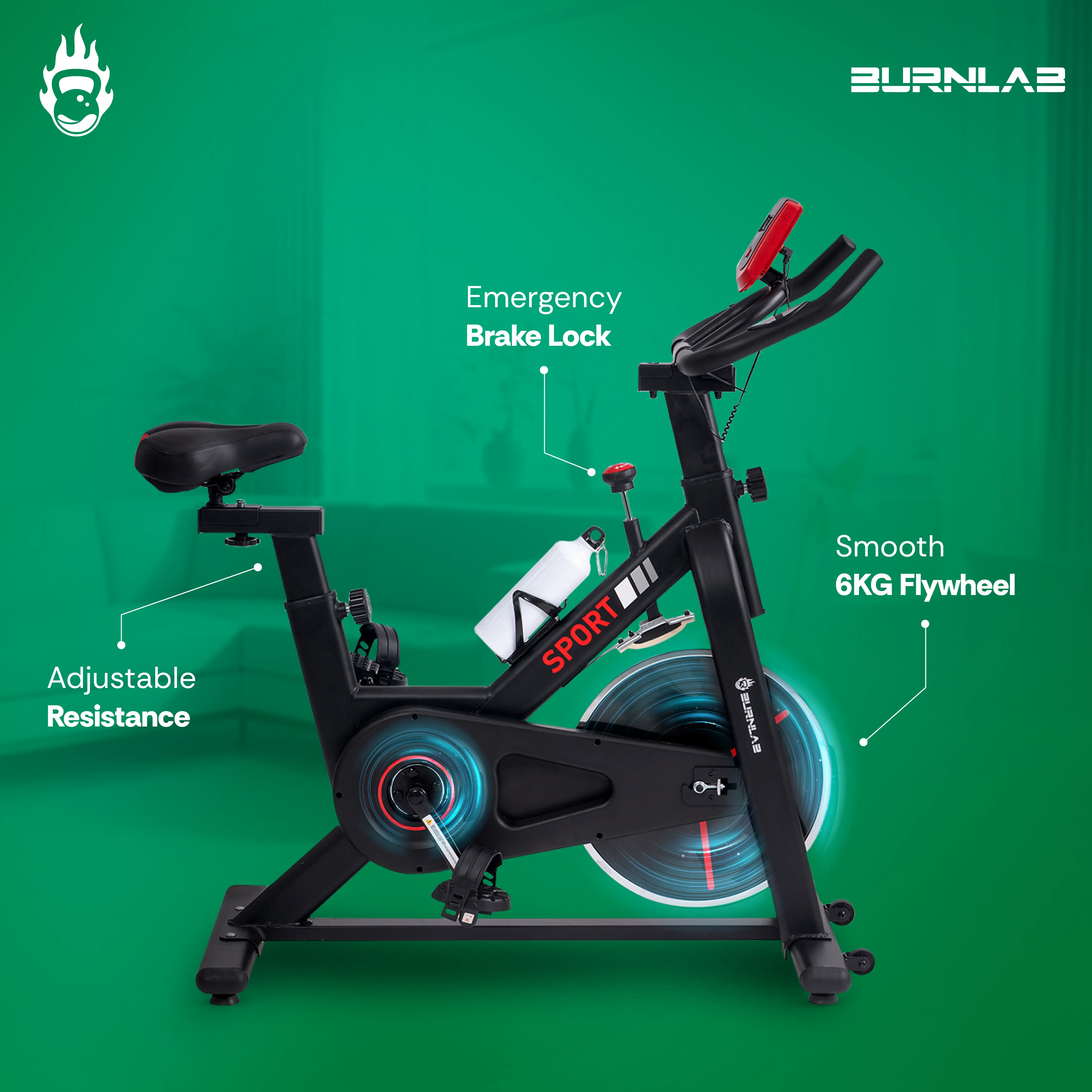 Burnlab CoreSpin Spin Bike - 6KG Flywheel